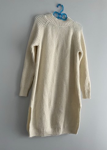 Beyaz Midi Örgü Kadın Kazak - Görsel 2