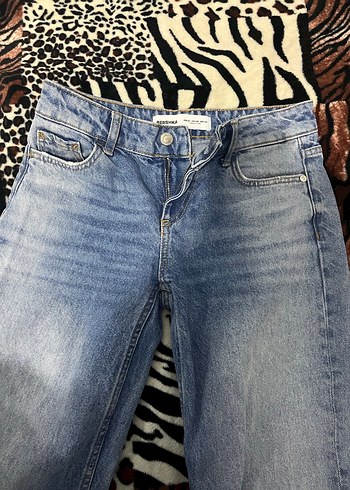 Duşuk bel kot pantolon - Görsel 5