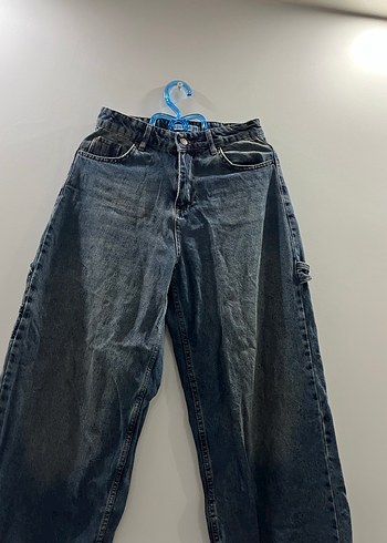 Kadın Lacivert Bol Kesim Midi Jean - Görsel 2