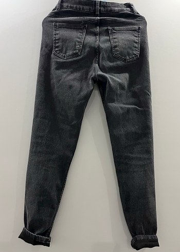 Siyah Regular Fit Midi Denim Kadın Kot Pantolon - Görsel 3