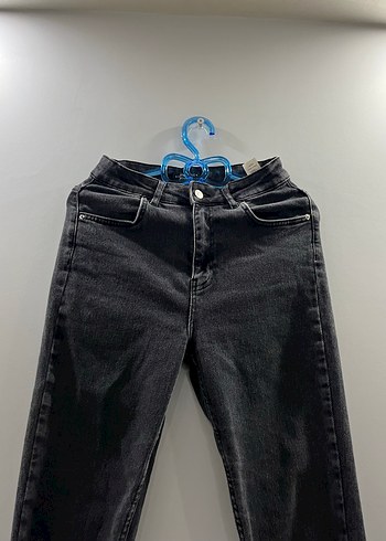 Siyah Regular Fit Midi Denim Kadın Kot Pantolon - Görsel 2