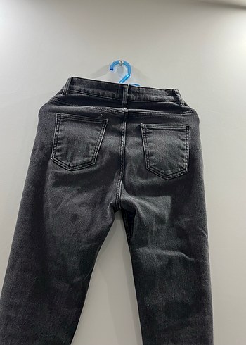 Siyah Regular Fit Midi Denim Kadın Kot Pantolon - Görsel 4