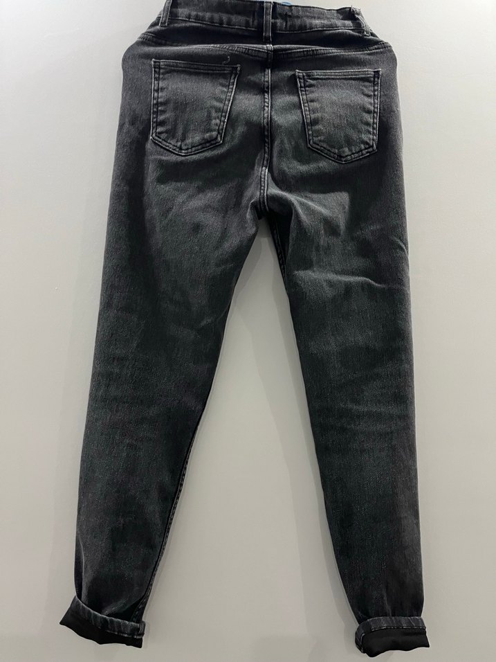 Siyah Regular Fit Midi Denim Kadın Kot Pantolon - Görsel 3