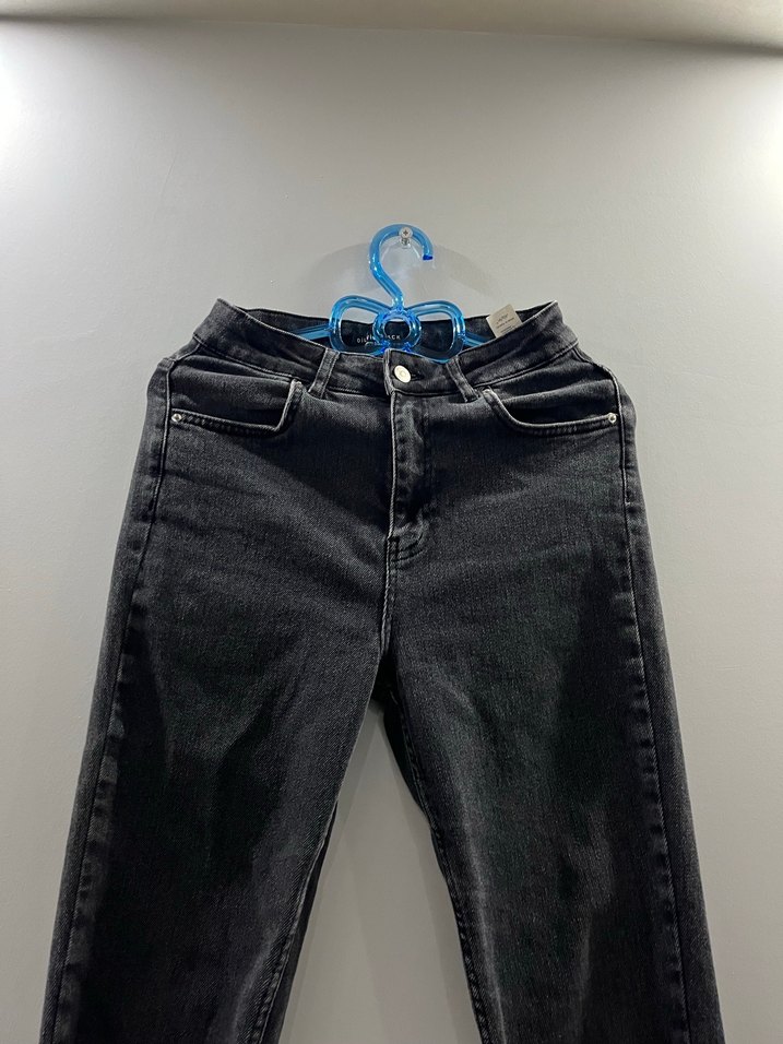 Siyah Regular Fit Midi Denim Kadın Kot Pantolon - Görsel 2