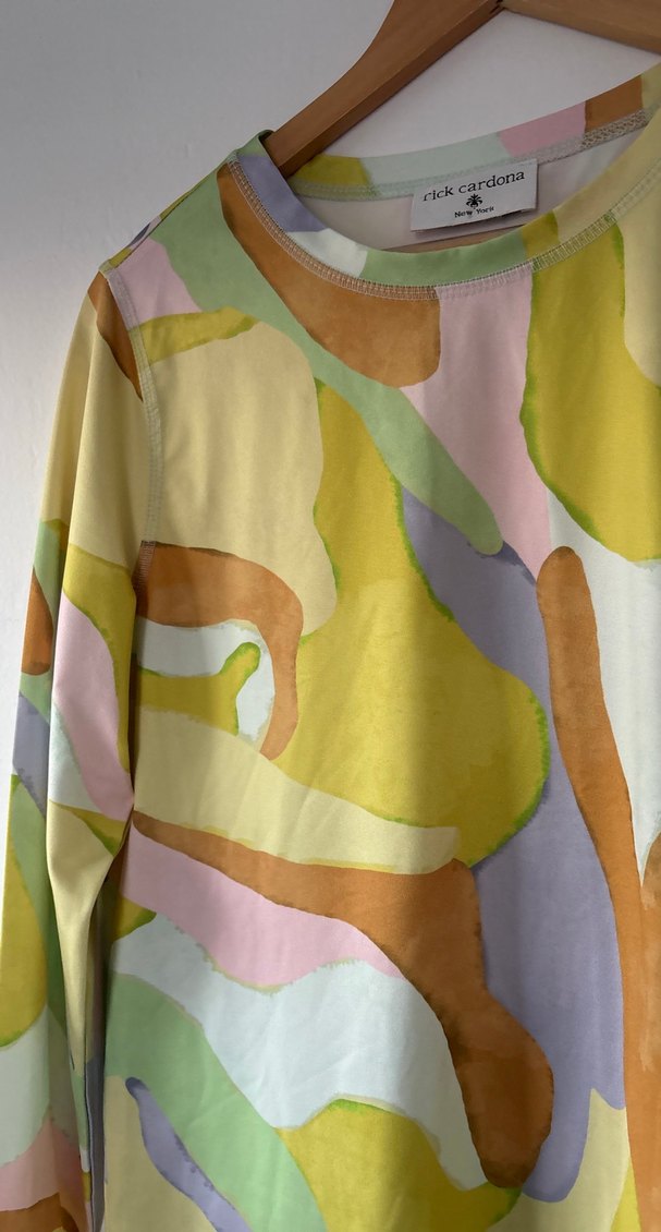 Kadın Çok Renkli Uzun Kollu Batik Bluz - Görsel 3