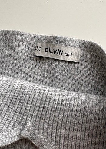 Gri Kadın Triko straplez bluz - Görsel 3