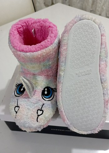 Kız Çocuk Pembe Unicorn Desenli Sıcak Panduf - Görsel 3