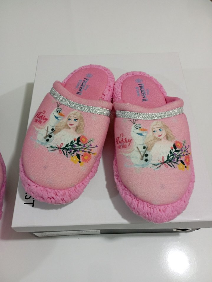 Kız Çocuk Pembe Frozen Sıcak Terlik - Görsel 2