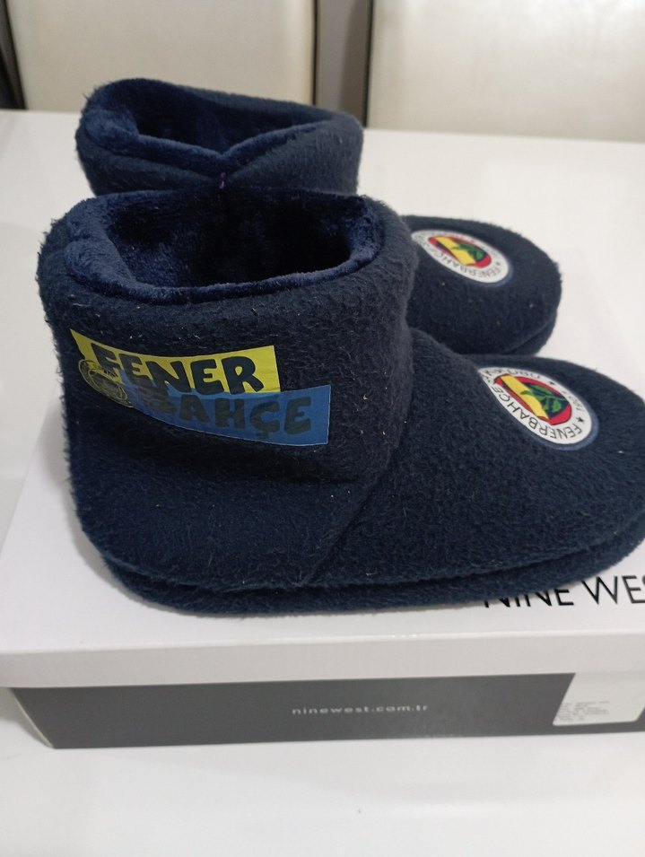 Erkek Lacivert Nakışlı Cırt Cırtlı Ev Botu - Görsel 2