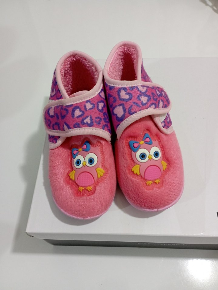 Kız Çocuk Pembe Polar Ev Terliği Velcro - Görsel 2