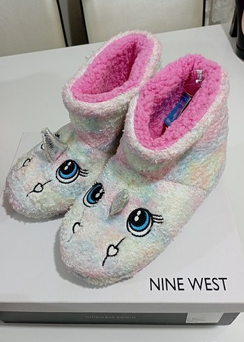 Kız Çocuk Renkli Bağlama Desenli Sıcak Ev Terliği - Görsel 2