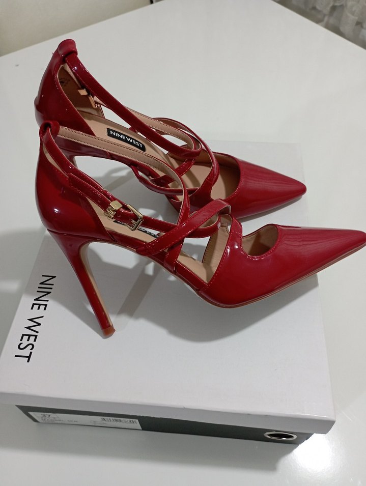 Kadın Kırmızı Rugan Stiletto Topuklu Ayakkabı - Görsel 2