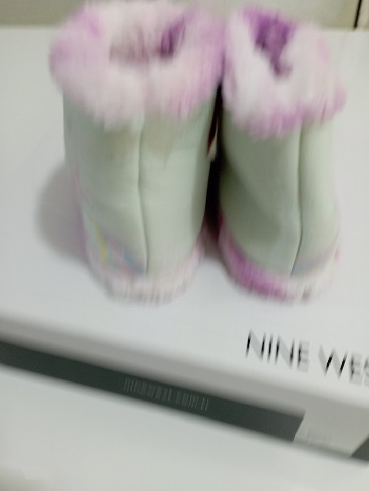 Kız Çocuk Mor Kürklü Renkli Ev Terliği - Görsel 3