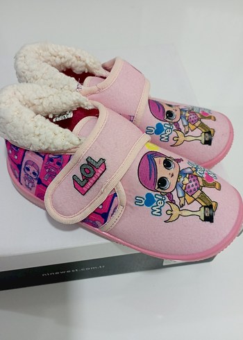 Kız Çocuk Pembe Baskılı Sıcak Terlik - Görsel 2