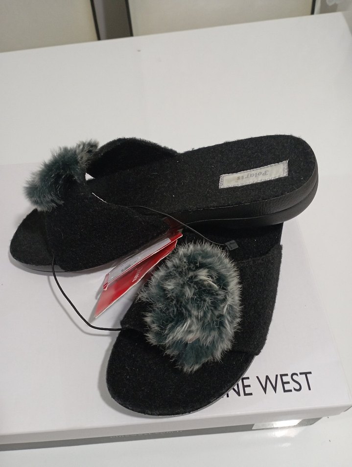 Gri Kürklü Kadın Terlik WES - Görsel 2