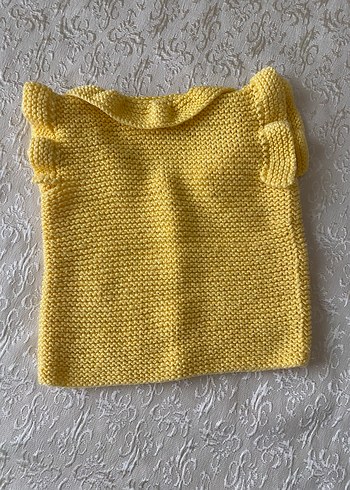 Sarı Bohem Kız Örgü Süveter - Görsel 2