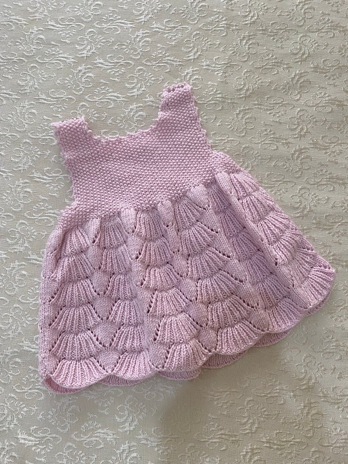 Kız Çocuk Pembe Örgü Elbise 6-9 ay - Görsel 2