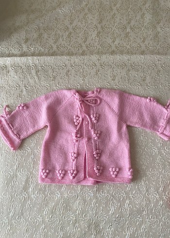 Kız Çocuk Pudra Pembe Kolsuz Örgü Yelek - Görsel 3