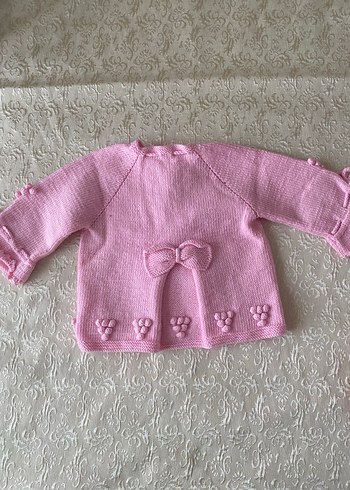 Kız Çocuk Pudra Pembe Kolsuz Örgü Yelek - Görsel 4