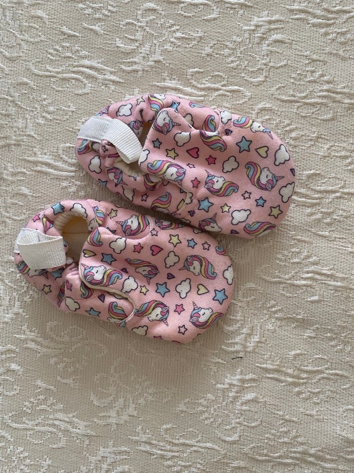 Bohem Pembe Bağcıklı Kız Bebek Patik - Görsel 2