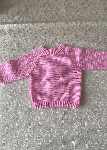 Kız Çocuk Pembe Triko Nakışlı Kazak - Görsel 2