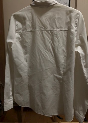 Düğmeli Beyaz Kadın Gömlek - Görsel 2