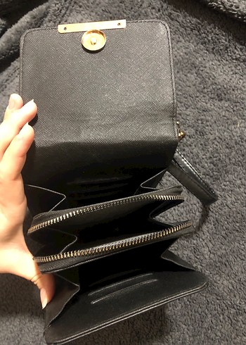 Siyah Deri Kadın Çapraz Askılı Çanta - Görsel 2