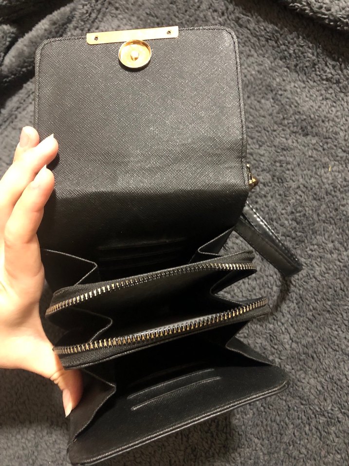 Siyah Deri Kadın Çapraz Askılı Çanta - Görsel 2