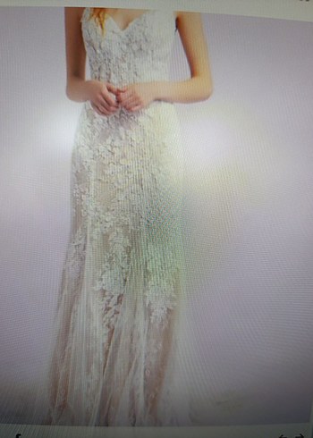 Beyaz Straplez Bohem Prenses Gelinlik - Görsel 2