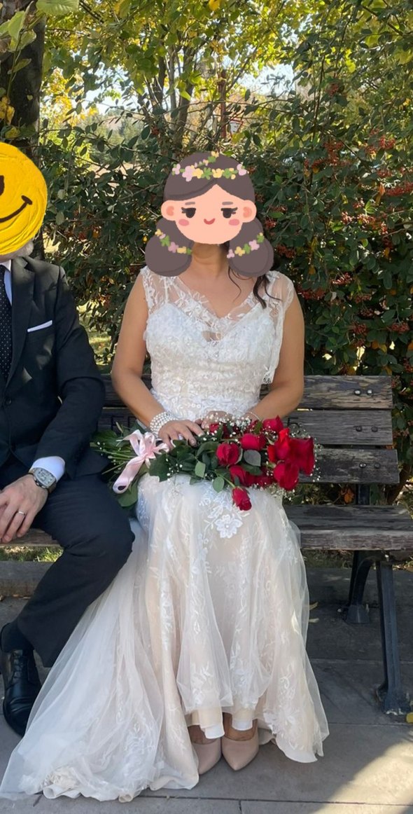 Beyaz Straplez Bohem Prenses Gelinlik - Görsel 4