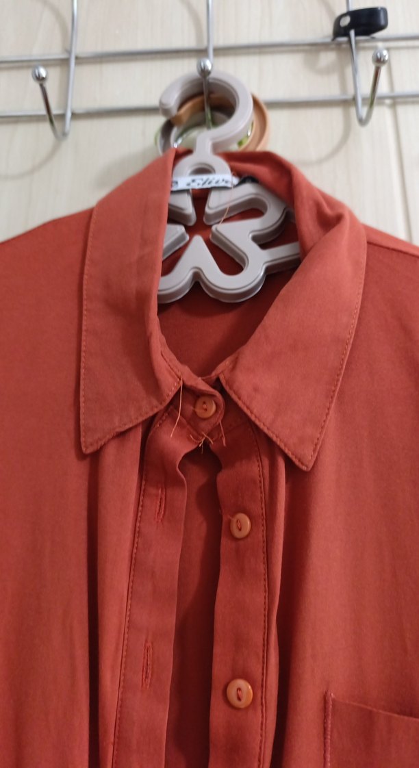 Uzun Kollu Turuncu tonlarında tunik - Görsel 4