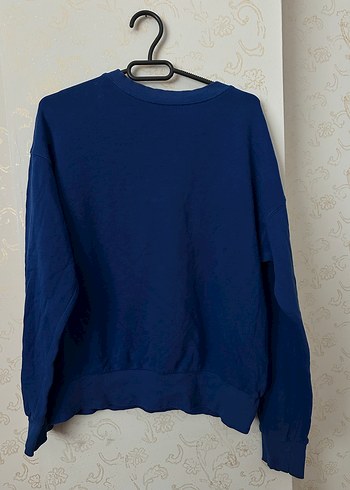 Erkek Mavi Pamuk Sweatshirt Velcro Detaylı - Görsel 2