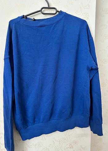 Erkek Mavi Pamuk Sweatshirt Velcro Detaylı - Görsel 4