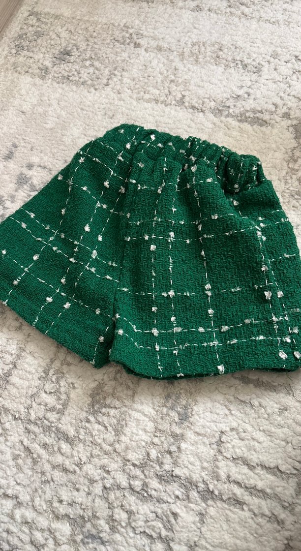 Düğmeli Yeşil Kız Çocuk Etek - Görsel 2