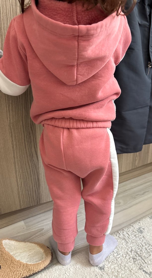 Pembe ve Gri Baskılı Bebek Kız Takımı - Görsel 3