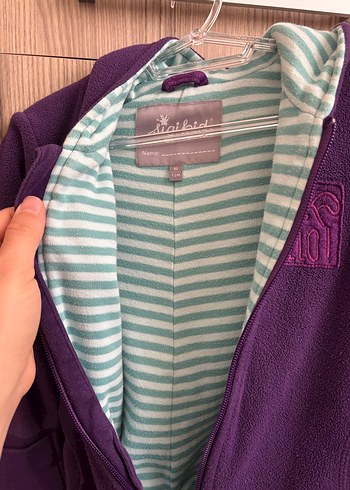 Kız Çocuk Mor Fermuarlı Polar Tulum - Görsel 2