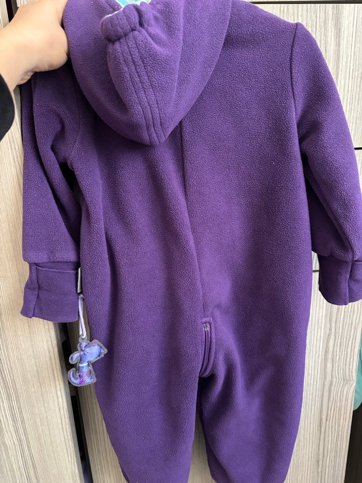 Kız Çocuk Mor Fermuarlı Polar Tulum - Görsel 3