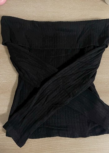 Stradivarius Siyah Kadın Triko Kayık Yaka Kazak