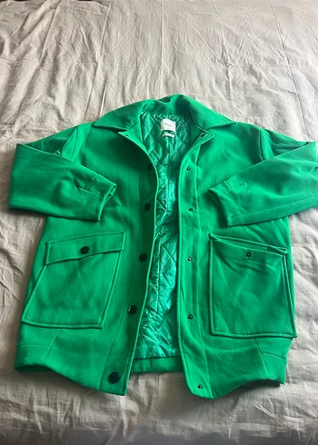 Koton Düğmeli Yeşil Oversize Ceket