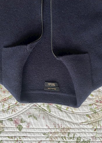 Lacivert Yünlü Fermuarlı Erkek Hırka - Görsel 2