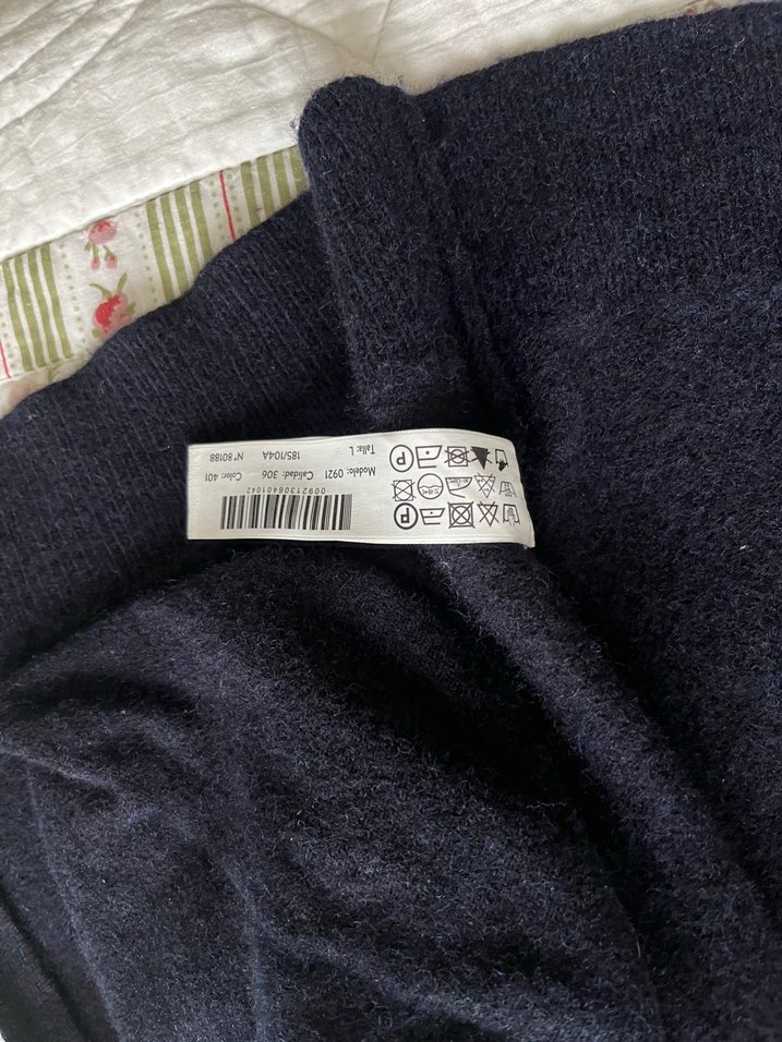 Lacivert Yünlü Fermuarlı Erkek Hırka - Görsel 4
