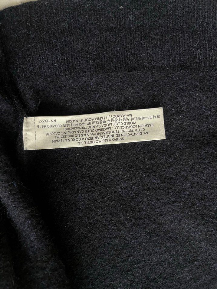 Lacivert Yünlü Fermuarlı Erkek Hırka - Görsel 3