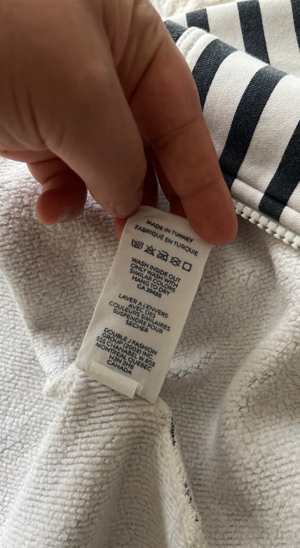 Çizgili Kapüşonlu Fermuarlı Kadın Sweatshirt - Görsel 4