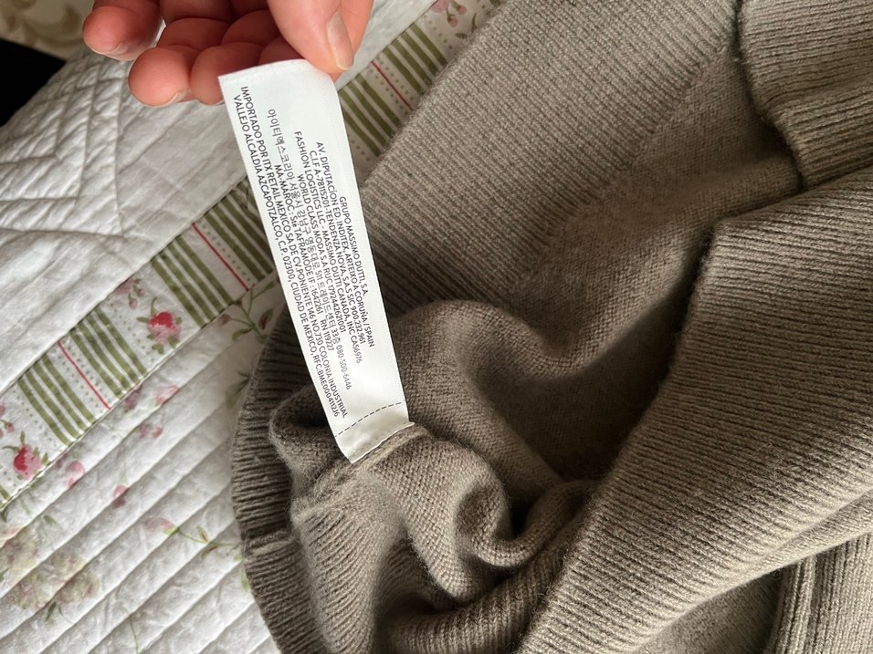 Yünlü Bej Yarım Fermuarlı erkek Kazak - Görsel 3