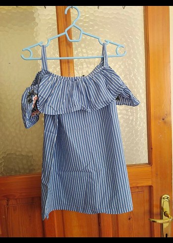 38 Beden Nakışlı, Volanlı, Askılı Kız Bluzu