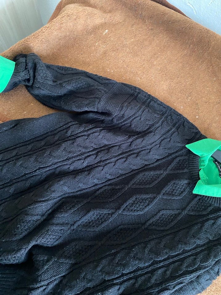 Kadın Örgü Siyah Oversize Kazak - Görsel 4