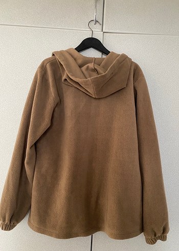 Kahverengi Kapüşonlu Fermuarlı Kadın Ceket - Görsel 2