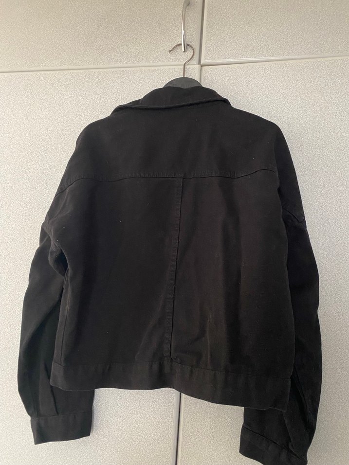 Siyah Düğmeli Kadın Kot Ceket - Görsel 2