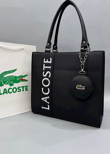 Lacoste Siyah Parlak Kadın Deri Çanta