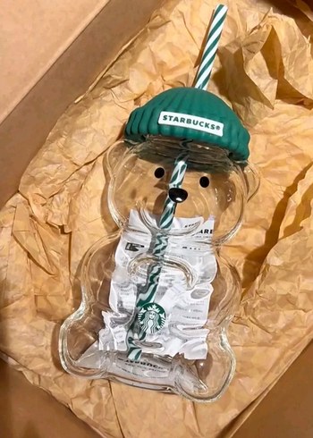 Starbucks viral Ayıcık cam kupa - Görsel 5